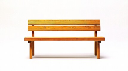 Minimalist Wooden Bench Isolated on White Background Perfect for Modern Interior Design and Minimalist Aesthetic in Contemporary Spaces