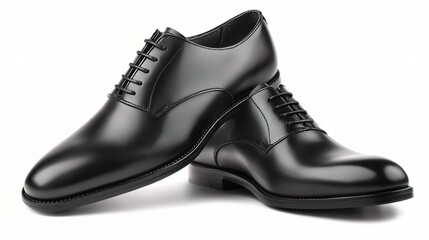 Stylish Black Shoes Isolated on White Background Perfect for Fashion, Footwear Advertising, and Lifestyle Promotions in High-Quality Photography