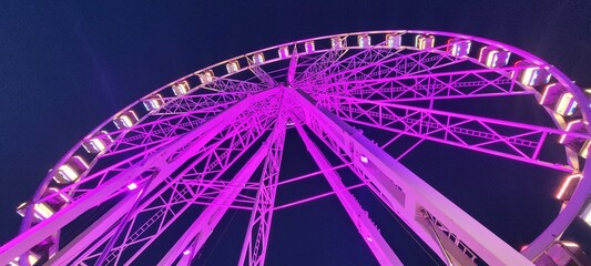 Observation wheel, architecture, Italy, evening, blue