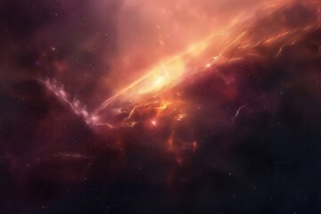 Fototapeta premium Glowing Nebula and Stars in Deep Space