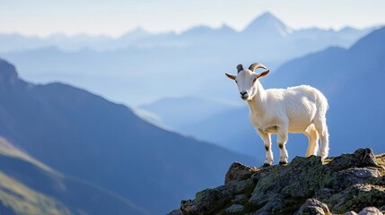 Capricorn goat on mountainside, symbol of resilience