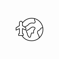 world wide flight icon sign vector