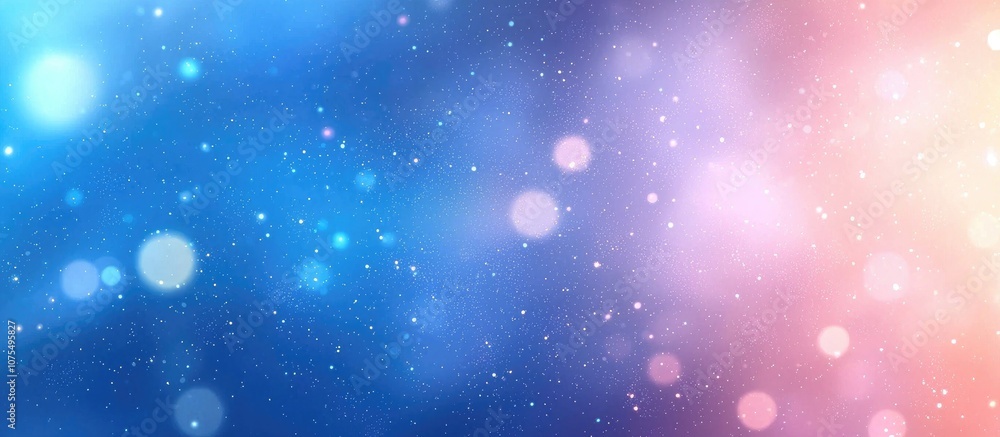 Poster blue gradient blurred background with bokeh