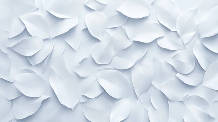 Obraz premium Geometric white leaf patterned 3D tile texture for background banner in panoramic view