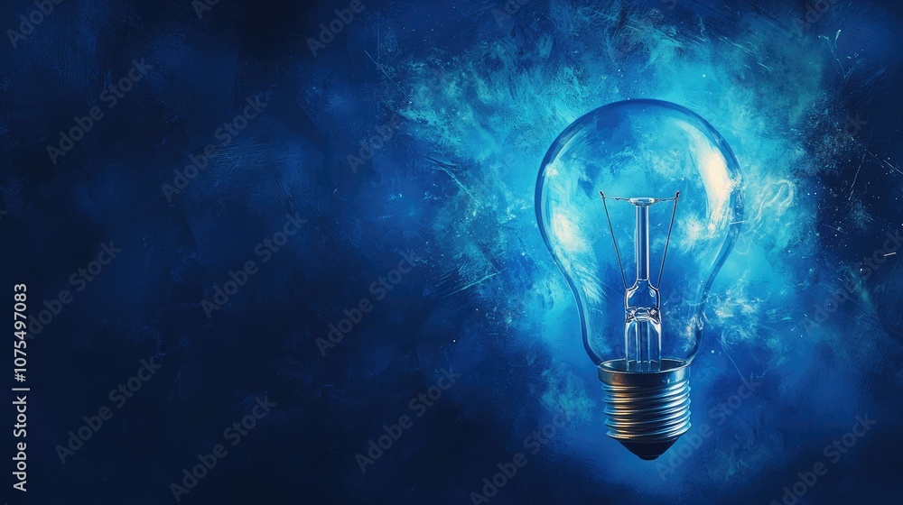 Poster innovation concept illustrated with an indigo theme ideal for use as an image backdrop or visual rep