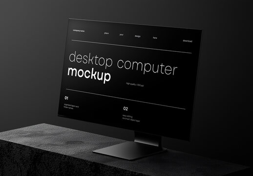 Desktop Computer Mockup Generated with AI