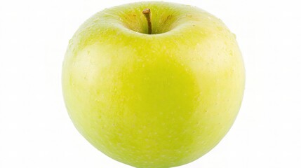 Isolated Single Green Apple on White Background Perfect for Fresh Fruit Illustrations, Healthy Eating Concepts, Natural Food Photography, and Culinary Designs