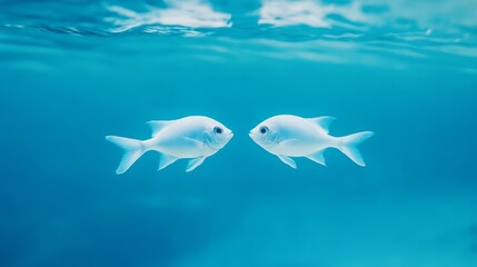 Fototapeta premium Pisces fish in peaceful underwater scene, unity and balance