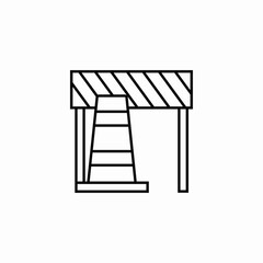 construction barrier cone icon sign vector