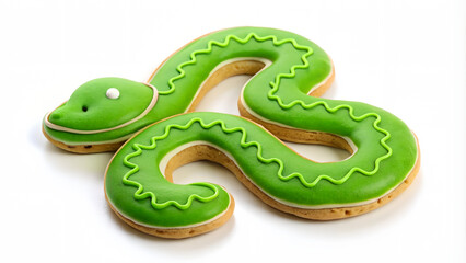 Naklejka premium cookie green snake symbol of 2025