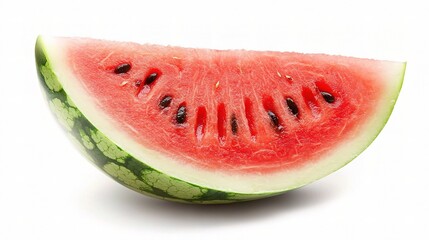 Fresh Watermelon Slice Isolated on White Background, Perfect for Summer Designs, Healthy Eating Inspiration, and Refreshing Fruit Displays in Any Project