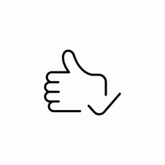 thumbs up like check mark icon sign vector