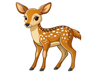 illustration of a baby deer, cute baby deer vector design, deer cartoon isolated on white