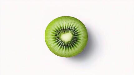 Fresh and Vibrant Kiwi Slice Isolated on White Background, Perfect for Healthy Lifestyle, Culinary Uses, or Colorful Food Presentations
