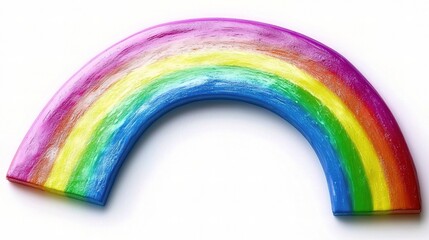 Fototapeta premium Vibrant and Colorful Rainbow on a White Background for Creative and Joyful Designs, Perfect for Celebrations, Art Projects, and Positive Themes