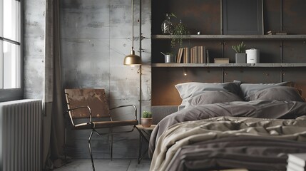 Beautiful Colored Mockup Bedroom Interior Blank Poster Decoration Art Background Image, generative AI
