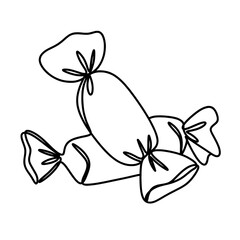 Candy continuous line art drawing 