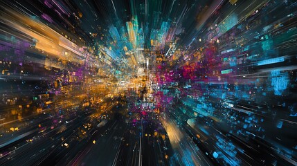 Obraz premium A hyperspace tunnel that radiates energy and light.