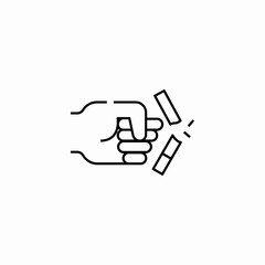 cigarette punch break icon sign vector