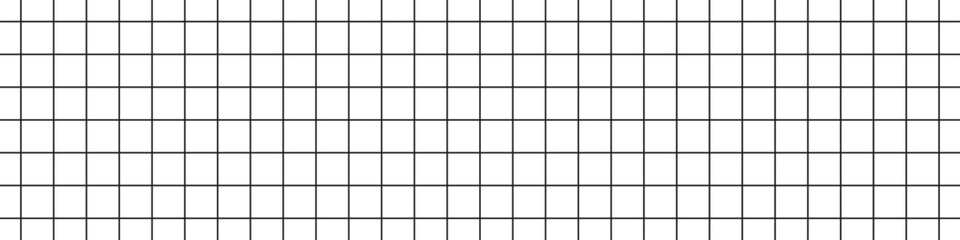 Square grid pattern background on white paper with line texture. for math, blueprint, and notebook sheets. Flat vector illustration isolated