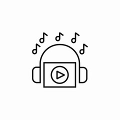 headphones music player icon sign vector