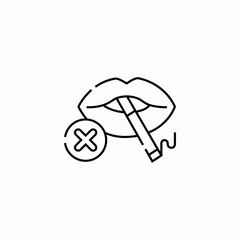 lips smoking prohibited icon sign vector