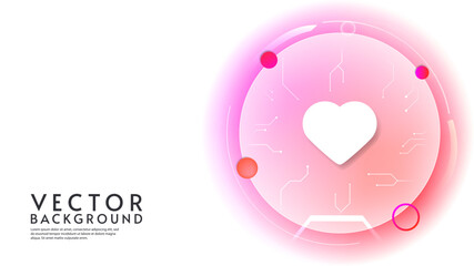 Heart icon. Digital technology background design. Vector illustration. Design for banner, wallpaper, background.