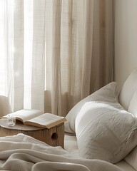 Beautiful Colored Mockup Bedroom Interior Blank Poster Decoration Art Background Image, generative AI