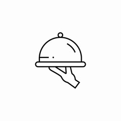 waiter food tray icon sign vector