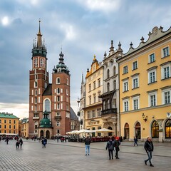 Old Town Square  Krakow, Poland old town square