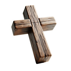 wooden cross isolated on white background PNG