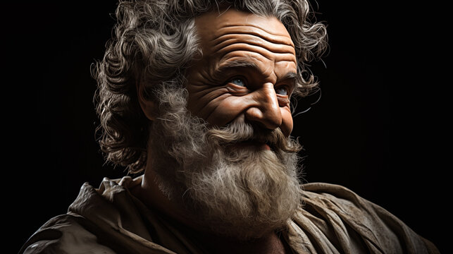 Democritus, the Laughing Philosopher in Classic Portrait