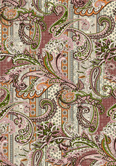 seamless beautiful geometric paisley pattern textile design