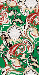 seamless beautiful geometric paisley pattern textile design