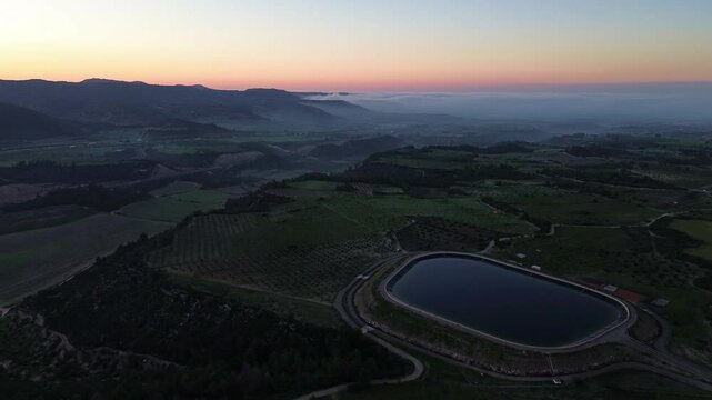 Aerial of Mediterranean Mountains After Dawn 4k drone