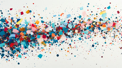 Abstract Colorful Splashes and Dots on White Background   Modern Art Texture