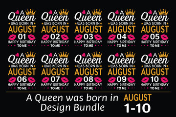 Queen is Born Birthday Design Bundle, January, February, March, April, Jun, July, August, September, October, November, December