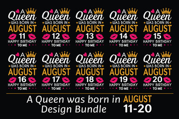 Queen is Born Birthday Design Bundle, January, February, March, April, Jun, July, August, September, October, November, December