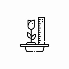 flower plant length icon sign vector