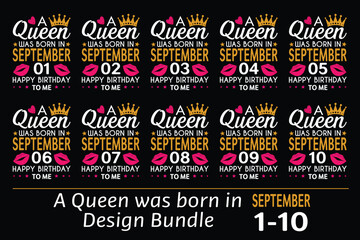 Queen is Born Birthday Design Bundle, January, February, March, April, Jun, July, August, September, October, November, December