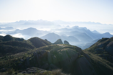 Mountains with clouds of the national park of Serra dos Órgãos in Rio de Janeiro
