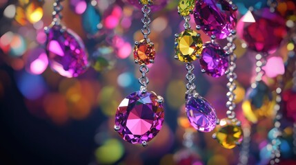 Vibrant and detailed strands of jewelry showcasing gemstones symbolizing beauty decoration and skilled artistry