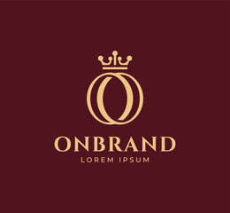 Luxury letter o logo design. Royal and premium O logo concept with crown