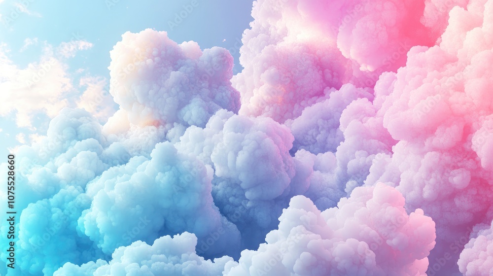 Poster colorful abstract clouds in a watercolor style ideal for use as a main visual background in presenta
