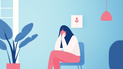 Understanding emotional struggles a visual representation of inner turmoil and reflection