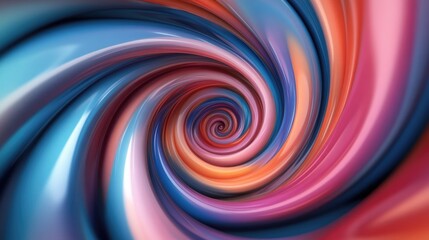 Obraz premium An enchanting abstract representation of swirling hues in blue pink and orange embodying the essence of energy and creativity