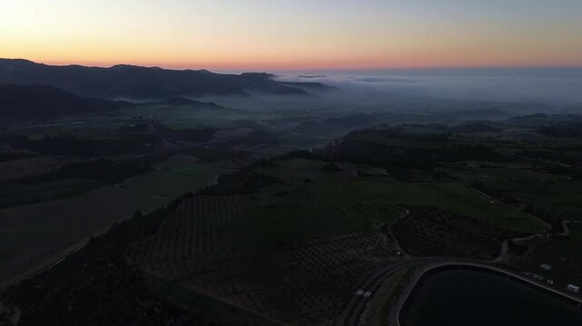 Aerial of Mediterranean Mountains After Dawn 4k drone