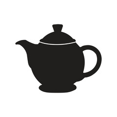 Teapot silhouette. Teapot icon on white background. Teapot vector sign illustration design.