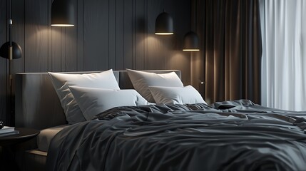 Beautiful Colored Mockup Bedroom Interior Blank Poster Decoration Art Background Image, generative AI