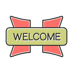 welcome ribbon graphics element vector 